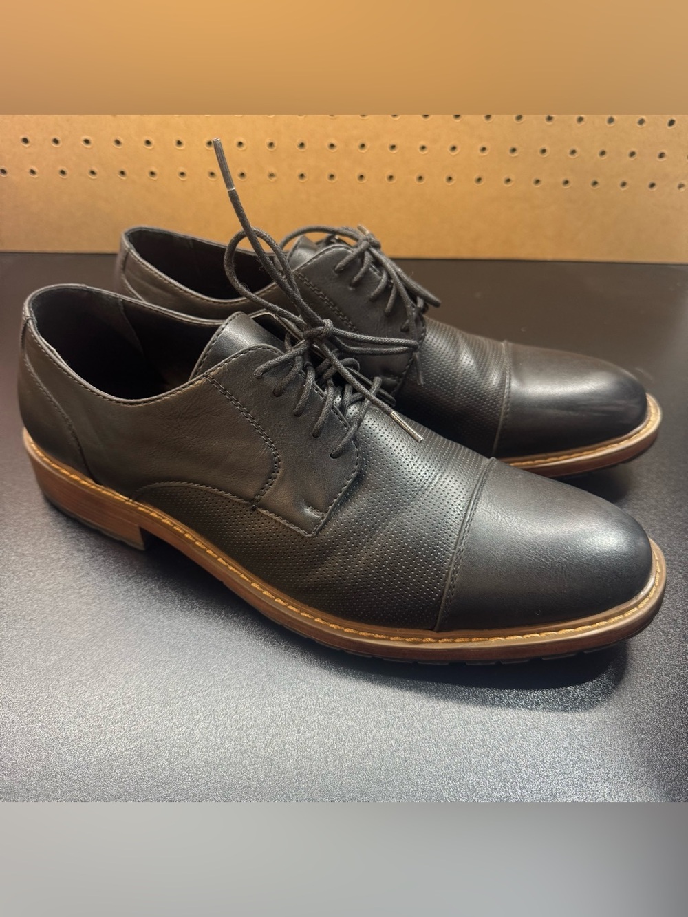 Perry Ellis Portfolio Grand Wide Black Men’s Dress Shoes Size 12